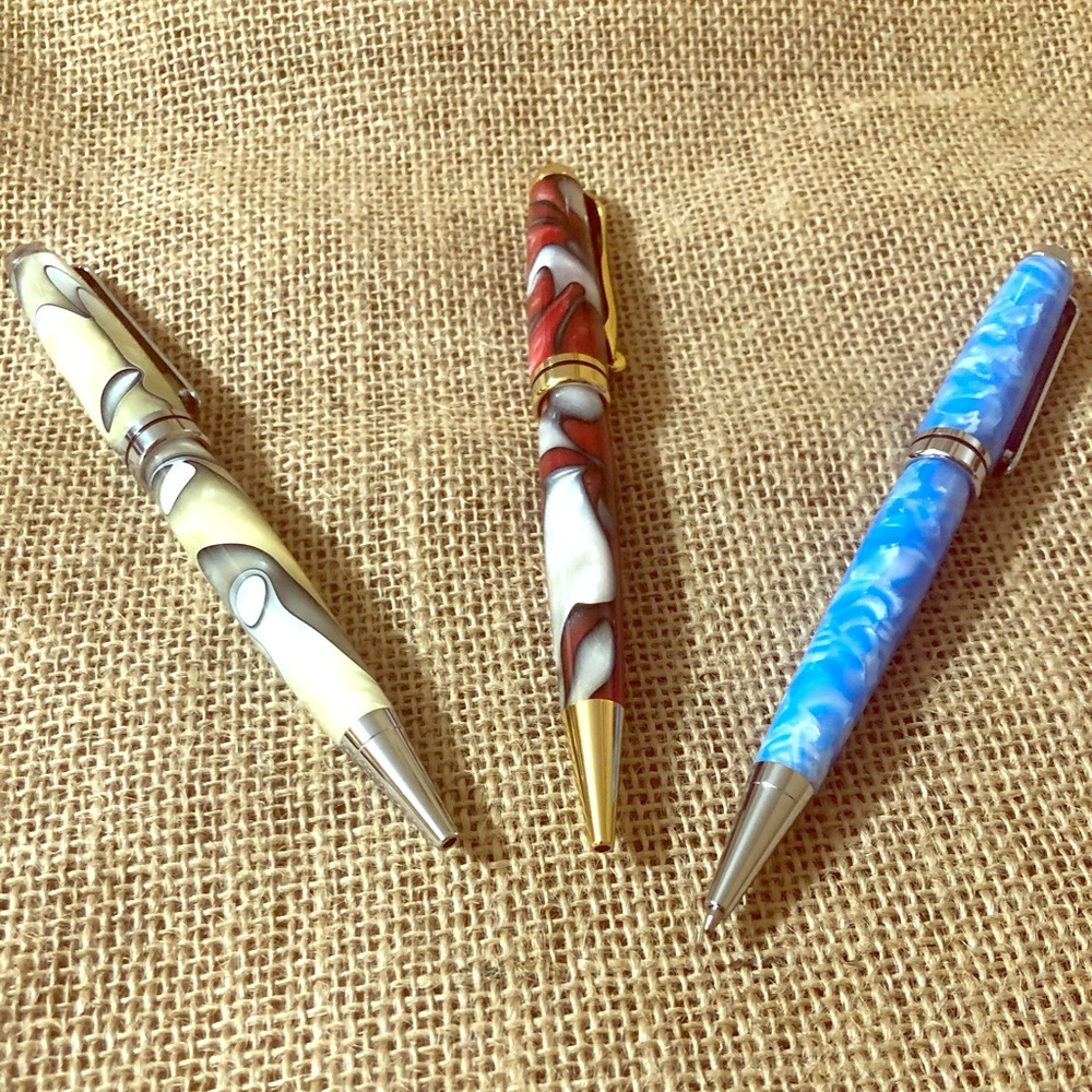 Artisan Hand turned Acrylic Pens. One of a kind